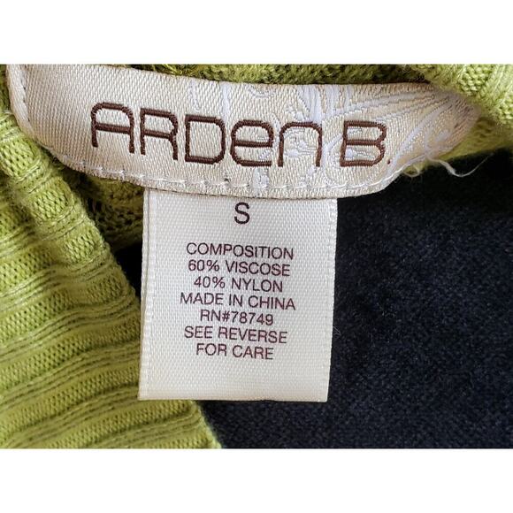 Arden B. Sweater Women's Size Small Green Striped Long Sleeve Mock Neck Pullover - Picture 3 of 9